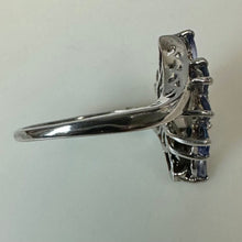 Load image into Gallery viewer, Sterling Tanzanite Cluster Ring sz 6
