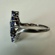 Load image into Gallery viewer, Sterling Tanzanite Cluster Ring sz 6
