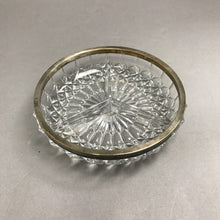 Load image into Gallery viewer, Divided Crystal/Clear Glass Dish w/ Silverplate Rim (~2x8.25x8.25)
