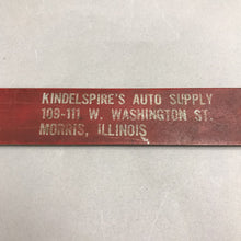 Load image into Gallery viewer, Red Cast Metal Kindelspire's Auto Supply 109-111 W. Washington St. Morris ILL Advertising Stick (34")
