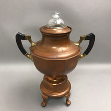 Load image into Gallery viewer, Antique Copper Electric Coffee Percolator with Glass Lid &amp;Wood Handles (13")(No Cord)
