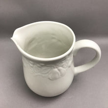 Load image into Gallery viewer, Gibson Housewares Fruit White Embossed Creamer Pitcher (8")

