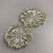 Load image into Gallery viewer, Vintage Hazel-Atlas Fluted Ridged Stacking Clear Round Nesting Ashtrays Set of 2 (5.5")(4")
