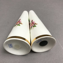Load image into Gallery viewer, Vintage Pink Flower Tall Sandford China Salt &amp; Pepper Shakers Made in England (6")
