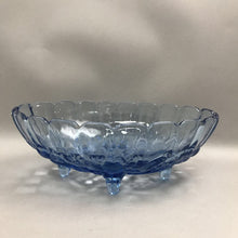 Load image into Gallery viewer, Vintage Indiana Glass Harvest Grape Design Light Blue Footed Oval Fruit Bowl (12"x8"x4.5")
