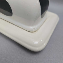 Load image into Gallery viewer, Ceramic Black &amp; White Cow Butter Dish (4x6x4)
