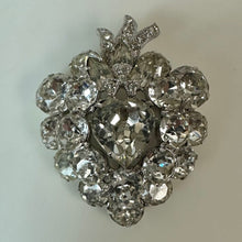 Load image into Gallery viewer, Vintage Eisenberg Ice Rhinestone Sacred Heart Brooch Pin Signed w/ Original Box (2.25")
