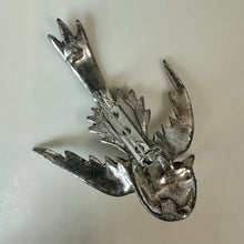 Load image into Gallery viewer, Vintage Clear Rhinestone Art Deco Swallow Brooch Pin As-Is (2.75")
