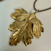 Load image into Gallery viewer, Vintage Gold Dipped Leaf Pendant on 20" Gold Filled Chain (2")
