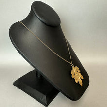 Load image into Gallery viewer, Vintage Gold Dipped Leaf Pendant on 20" Gold Filled Chain (2")
