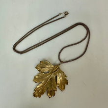 Load image into Gallery viewer, Vintage Gold Dipped Leaf Pendant on 20" Gold Filled Chain (2")

