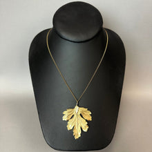 Load image into Gallery viewer, Vintage Gold Dipped Leaf Pendant on 20" Gold Filled Chain (2")
