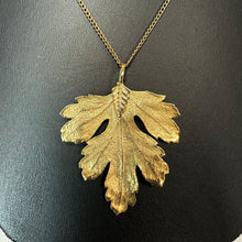 Load image into Gallery viewer, Vintage Gold Dipped Leaf Pendant on 20" Gold Filled Chain (2")
