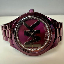 Load image into Gallery viewer, Michael Kors Purple Stainless Steel Pave Crystal Runway Watch
