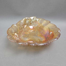Load image into Gallery viewer, Marigold Carnival Glass Berries &amp; Leaves Triangular Dish (~2x7x7)
