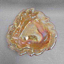 Load image into Gallery viewer, Marigold Carnival Glass Berries &amp; Leaves Triangular Dish (~2x7x7)
