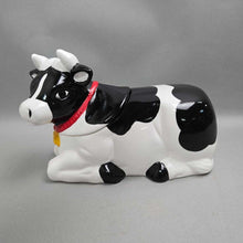 Load image into Gallery viewer, AMC NY Ceramic Black &amp; White Cow Cookie Jar (As-Is; Moo-er Broken) (7.5x6.5x12)
