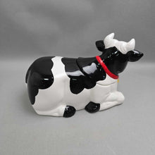 Load image into Gallery viewer, AMC NY Ceramic Black &amp; White Cow Cookie Jar (As-Is; Moo-er Broken) (7.5x6.5x12)
