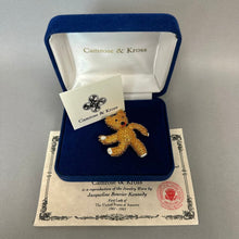 Load image into Gallery viewer, Vintage Camrose &amp; Cross Jackie Kennedy Teddy Bear Brooch Pin w/ Original Box &amp; Certificate (2")
