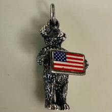 Load image into Gallery viewer, Vintage Boyd's Bears Sterling American Flag Teddy Bear Charm (1")
