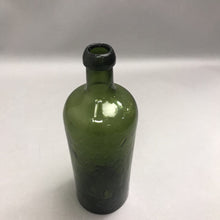 Load image into Gallery viewer, Antique Embossed Green Glass Huayadi Janos Saxlehners Bitterquelle Bottle (9 1/8")
