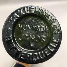 Load image into Gallery viewer, Antique Embossed Green Glass Huayadi Janos Saxlehners Bitterquelle Bottle (9 1/8")
