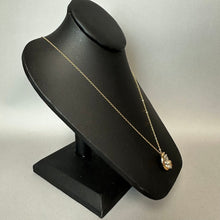 Load image into Gallery viewer, Vintage Sterling Gold Plated Teddy Bear Moon Pendant on 24" Gold Filled Chain (0.75")
