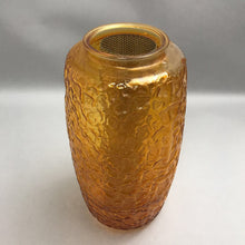 Load image into Gallery viewer, Vintage Amber Textured Glass Hanging Swag Lamp Shade w/Diffuser Tube (13")(As Is)
