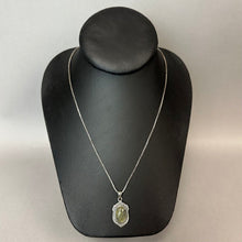 Load image into Gallery viewer, Vintage Irish Sterling Blessed Mother Connemara Marble Pendant on 24" Chain (1.25")
