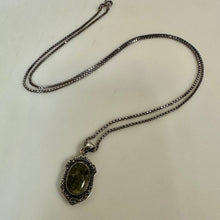 Load image into Gallery viewer, Vintage Irish Sterling Blessed Mother Connemara Marble Pendant on 24" Chain (1.25")
