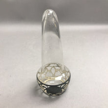 Load image into Gallery viewer, Vintage Glass Vase with Silver Overlay (7")
