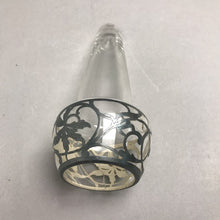 Load image into Gallery viewer, Vintage Glass Vase with Silver Overlay (7")
