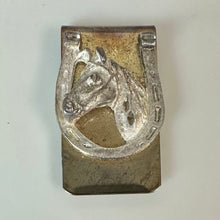Load image into Gallery viewer, Vintage Gold &amp; Silvertone Horse Head Horseshoe Money Clip (1.75")

