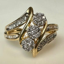 Load image into Gallery viewer, 10K Gold Diamond Ring sz 7.5 (3.8g)
