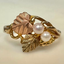 Load image into Gallery viewer, 10K Black Hills Gold Pearl Ring sz 6 (1.9g)
