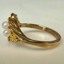 Load image into Gallery viewer, 10K Black Hills Gold Pearl Ring sz 6 (1.9g)

