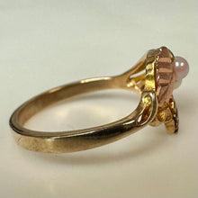 Load image into Gallery viewer, 10K Black Hills Gold Pearl Ring sz 6 (1.9g)

