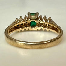 Load image into Gallery viewer, 14K Gold Emerald Diamond Ring sz 6.75 As-Is (3.3g)
