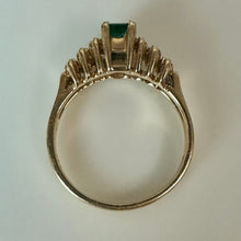 Load image into Gallery viewer, 14K Gold Emerald Diamond Ring sz 6.75 As-Is (3.3g)
