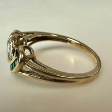 Load image into Gallery viewer, 10K Gold Tourmaline Diamond Ring sz 7 (2.6g)
