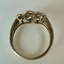 Load image into Gallery viewer, 10K Gold Tourmaline Diamond Ring sz 7 (2.6g)
