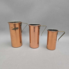 Load image into Gallery viewer, Vintage Copper/Brass Nesting Measuring Cups, Korea (1C, 3/4C, 1/2C)
