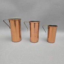 Load image into Gallery viewer, Vintage Copper/Brass Nesting Measuring Cups, Korea (1C, 3/4C, 1/2C)

