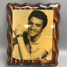 Load image into Gallery viewer, Young Black &amp; White 1950's Elvis Presley Lacquered Wood Portrait (12x10)
