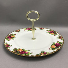 Load image into Gallery viewer, Royal Albert Old Country Roses Single-Tier Handled Serving Plate (~10.5)
