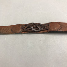 Load image into Gallery viewer, Vintage Rustic Brown Leather Belt w/Pewter Turkey Buckle by Siskiyou (42")
