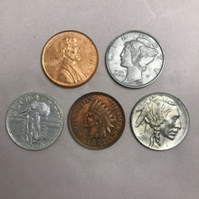 Load image into Gallery viewer, Group of 5 Oversized Coins / Paperweights (3")
