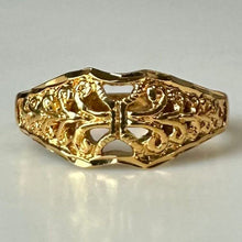 Load image into Gallery viewer, Gold Plated Spanish Lace Ring sz 6
