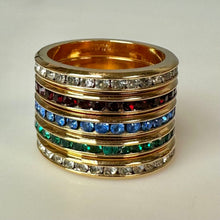 Load image into Gallery viewer, Vintage Avon Pave Crystal Stacking Rings Set of 5 sz 7
