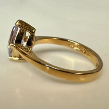 Load image into Gallery viewer, Gold Plated Lavender Cubic Zirconia Ring sz 6
